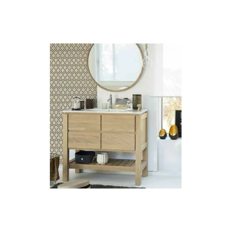 Meuble simple vasque easy 80 cm chêne massif
