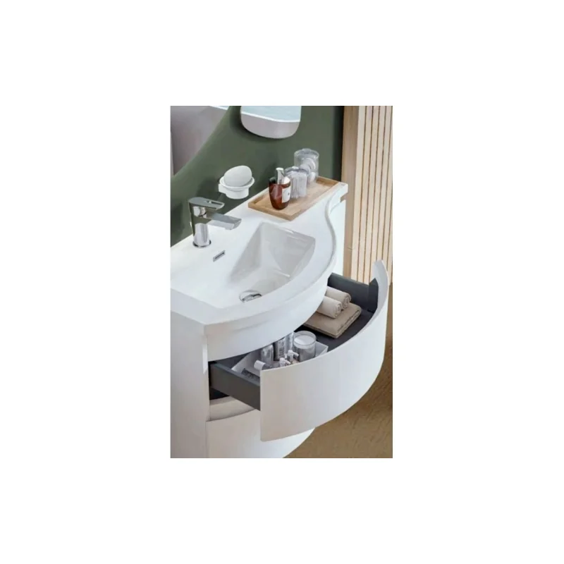 Meuble simple vasque galbé yliade 110 cm gris mat — vue 3