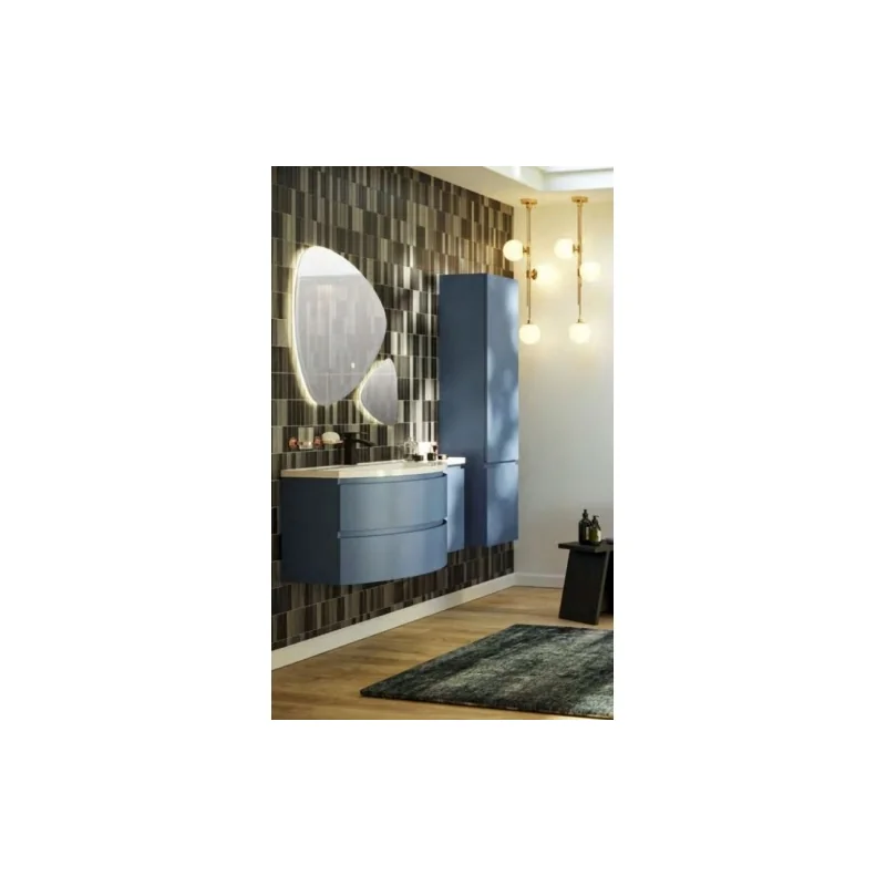 Meuble simple vasque galbé yliade 110 cm gris mat — vue 4