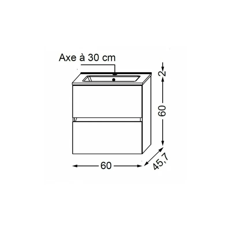Meuble simple vasque nolita chêne arlington 60 cm - sans miroir — vue 3