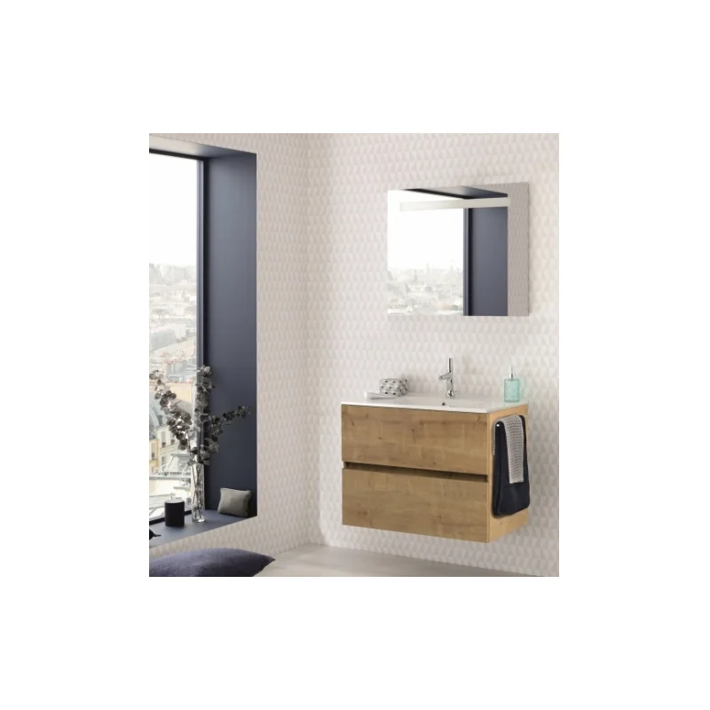 Meuble simple vasque nolita chêne arlington 60 cm - sans miroir