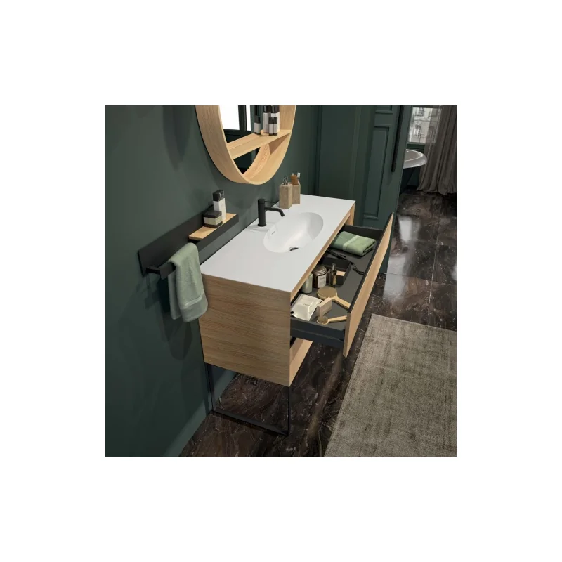 Meuble simple vasque oakwood 120 cm chêne clair — vue 2