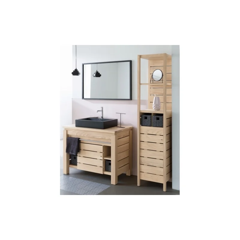 Meuble simple vasque origin l100 cm en chêne huilé naturel