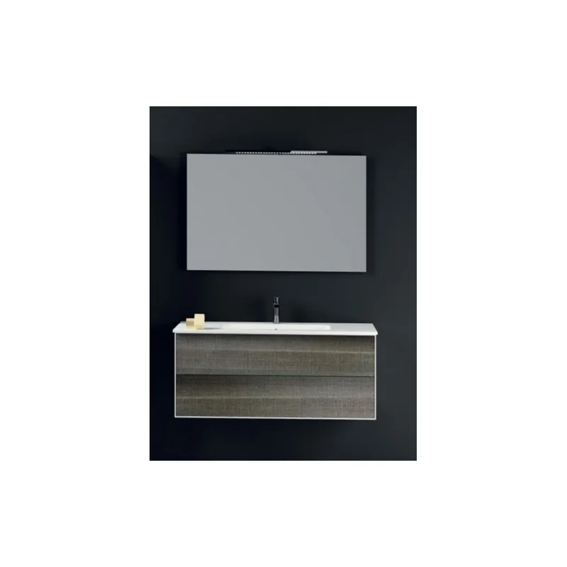 Meuble simple vasque parigi 106 cm - tranche grigio - compo 5 — vue 2