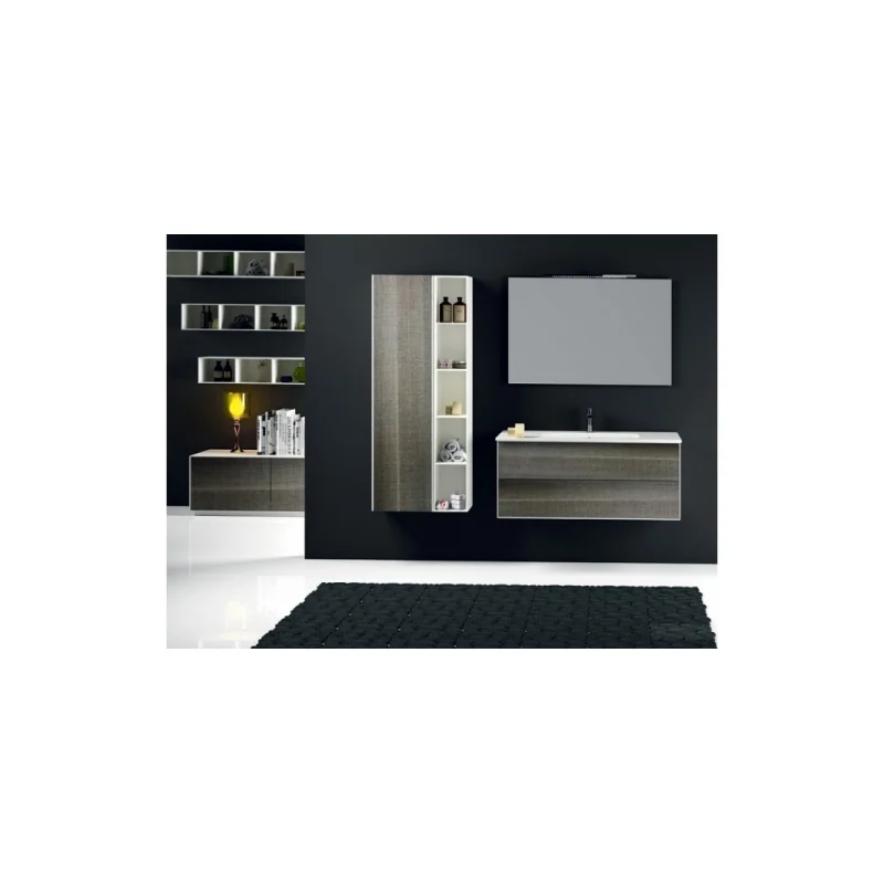 Meuble simple vasque parigi 106 cm - tranche grigio - compo 5