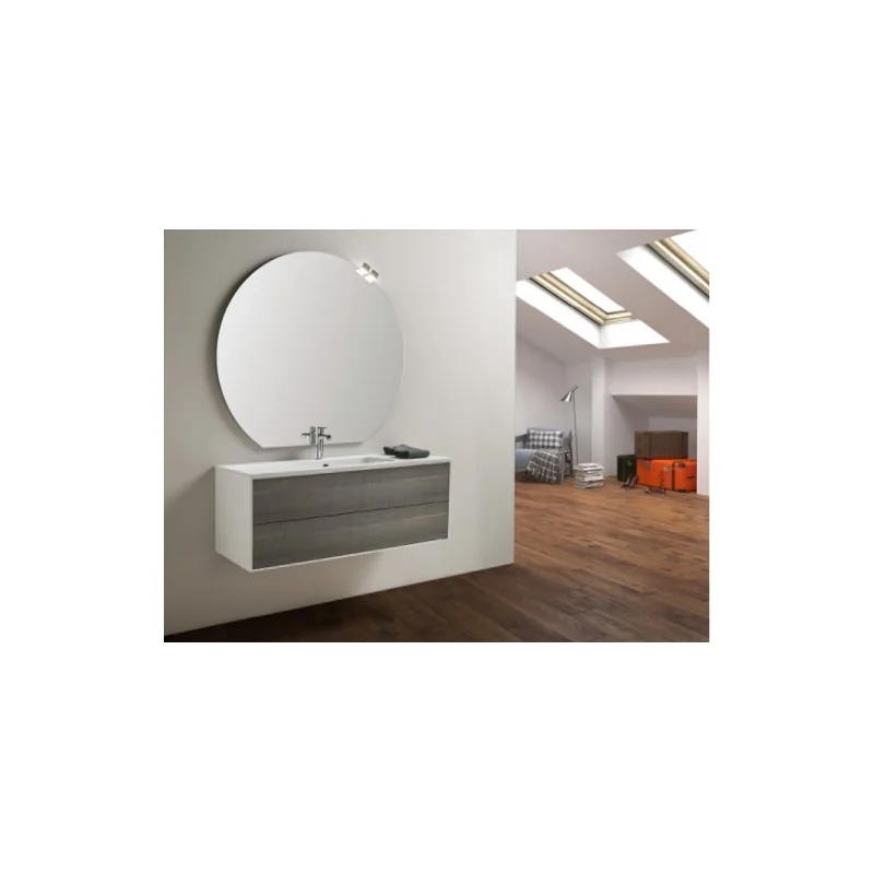 Meuble simple vasque parigi 121 cm - tranche grigio - compo 10