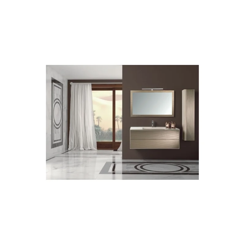 Meuble simple vasque parigi mirror crème rosé mat - compo 1 — vue 2