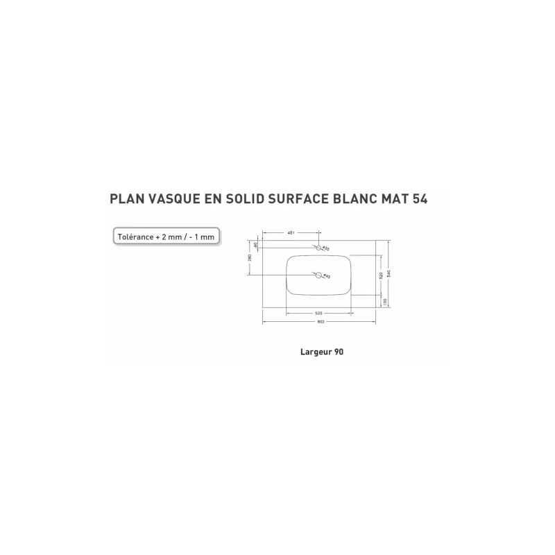 Meuble simple vasque trendy 90 cm cottage noyer — vue 4