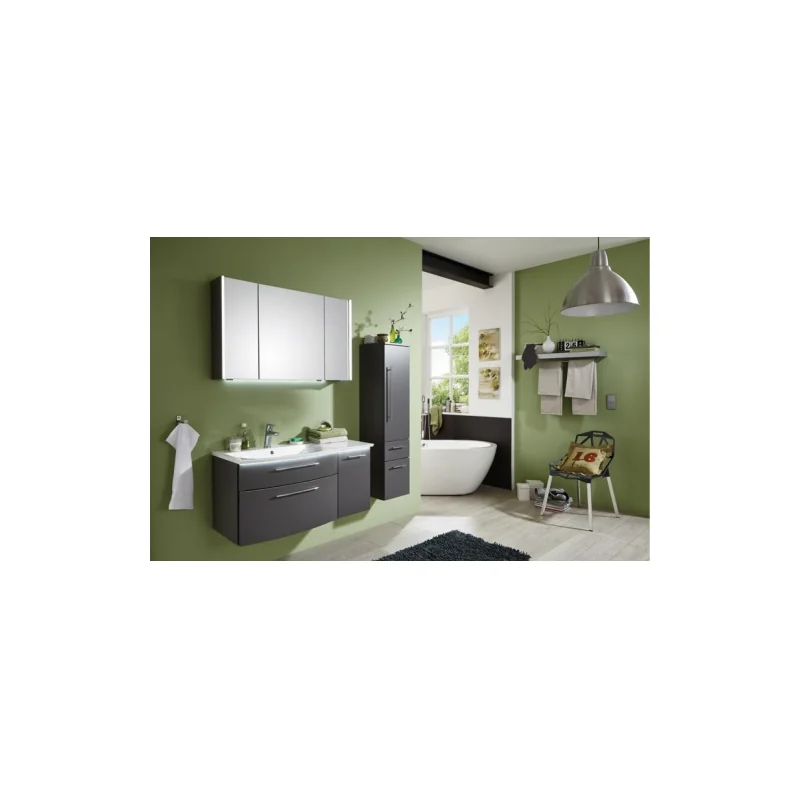 Meuble vasque lotus 100 cm quartz mat — vue 2