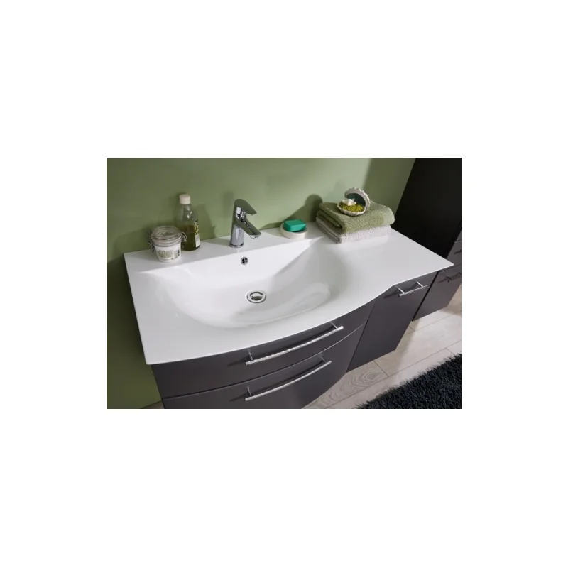 Meuble vasque lotus 100 cm quartz mat