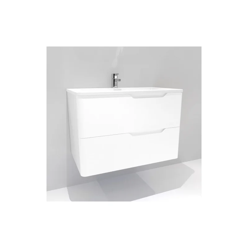 Meuble vasque luna blanc brillant 80 cm - sans miroir
