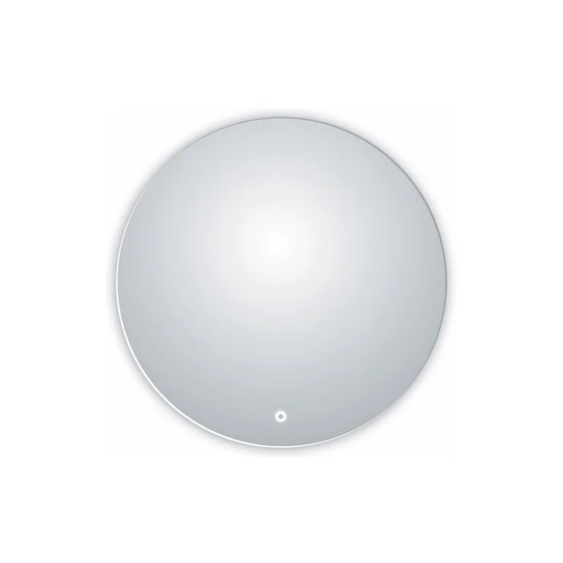 Meuble vasque luna bois clair 80cm avec miroir rond — vue 6