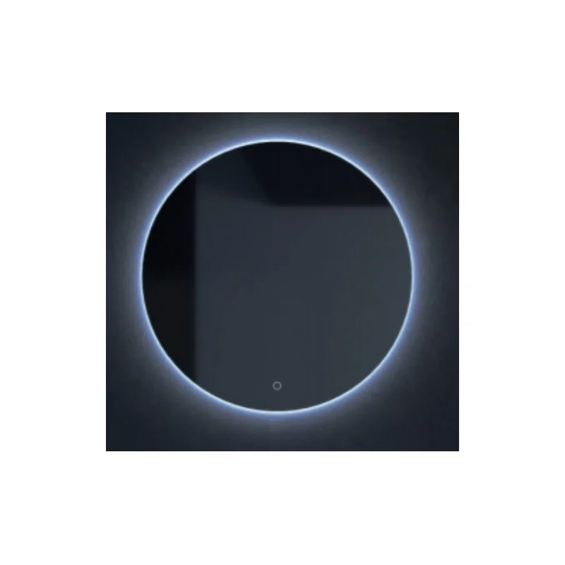 Meuble vasque luna bois clair 80cm avec miroir rond — vue 7
