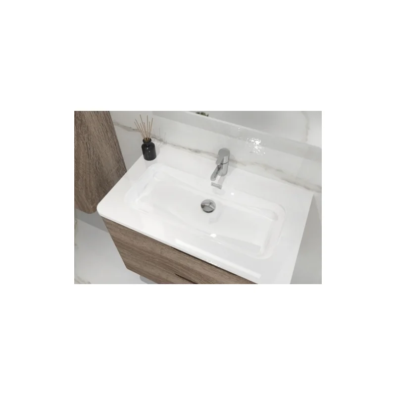 Meuble vasque luna bois foncé 80 cm - sans miroir — vue 2