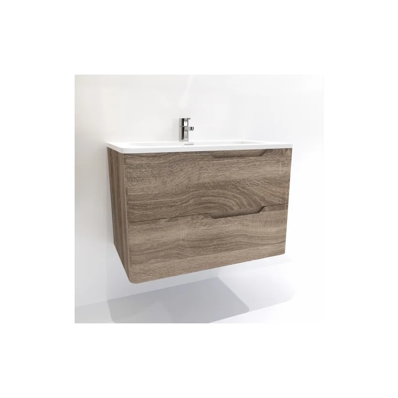 Meuble vasque luna bois foncé 80 cm - sans miroir
