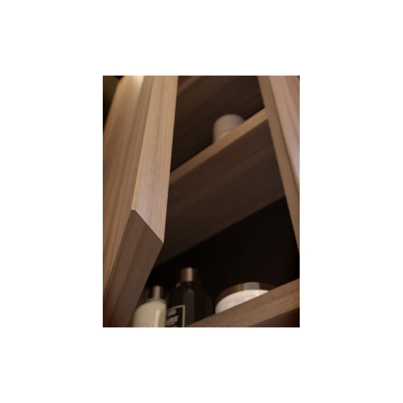 Mini salle de bains TINY 105 cm avec chauffage Noyer Massif — vue 6