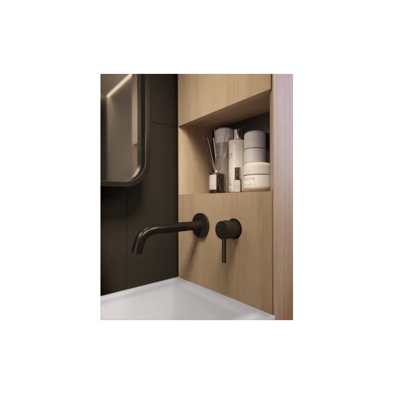 Mini salle de bains tiny 105 cm avec chauffage chêne massif — vue 3