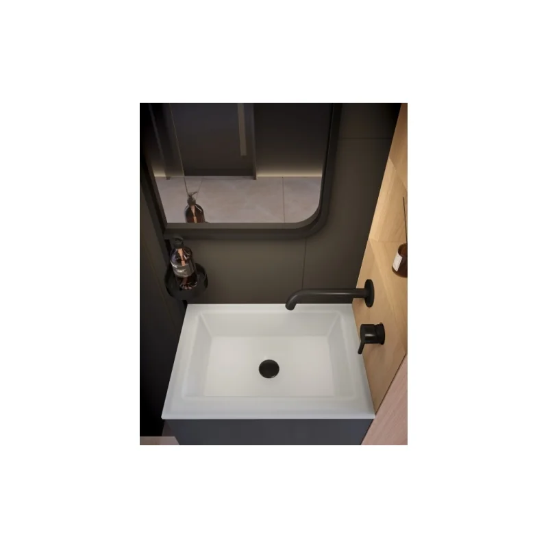 Mini salle de bains tiny 105 cm avec chauffage chêne massif — vue 4