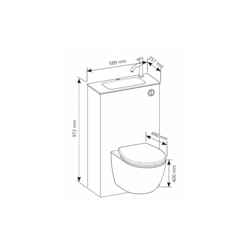 Pack wc lave-mains trio 3 - gain de place — vue 3