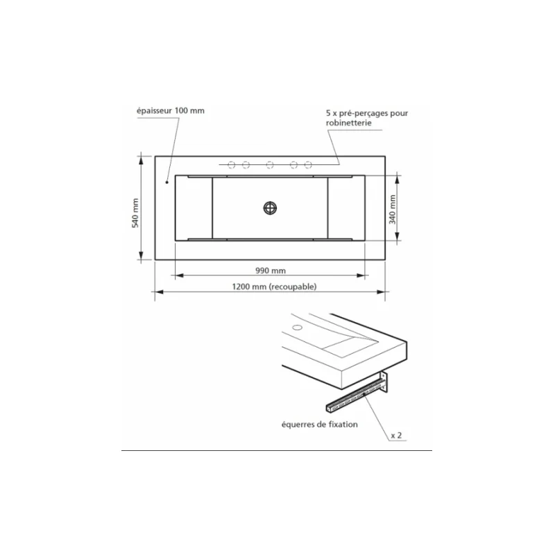 Plan vasque à carreler aéro panodur — vue 3
