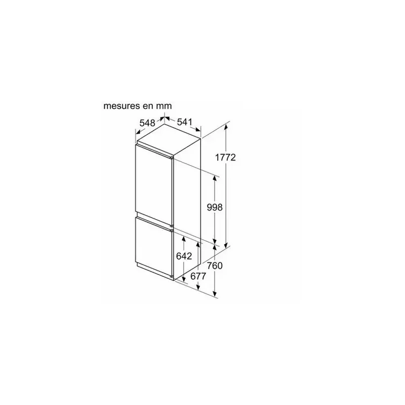Réfrigérateur combiné intégrable à glissière 267l - neff - ki5862se0s — vue 4