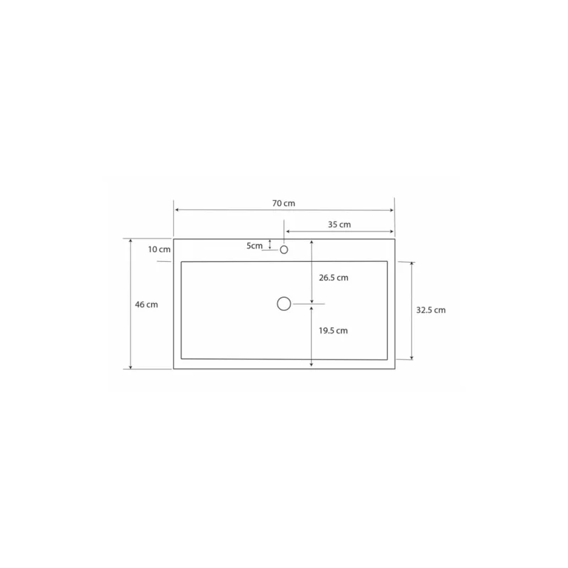 Vasque à poser en pierre rectangulaire sablé uc3205 — vue 3