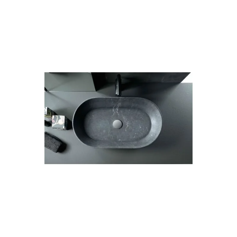 Vasque à poser en pierre reunion anthracite — vue 2