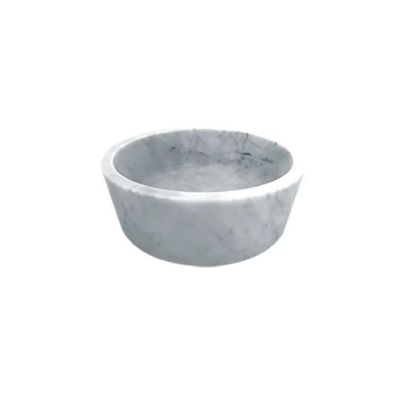 Vasque à poser en pierre ronde blanc marbré diamètre 42cm ur2006