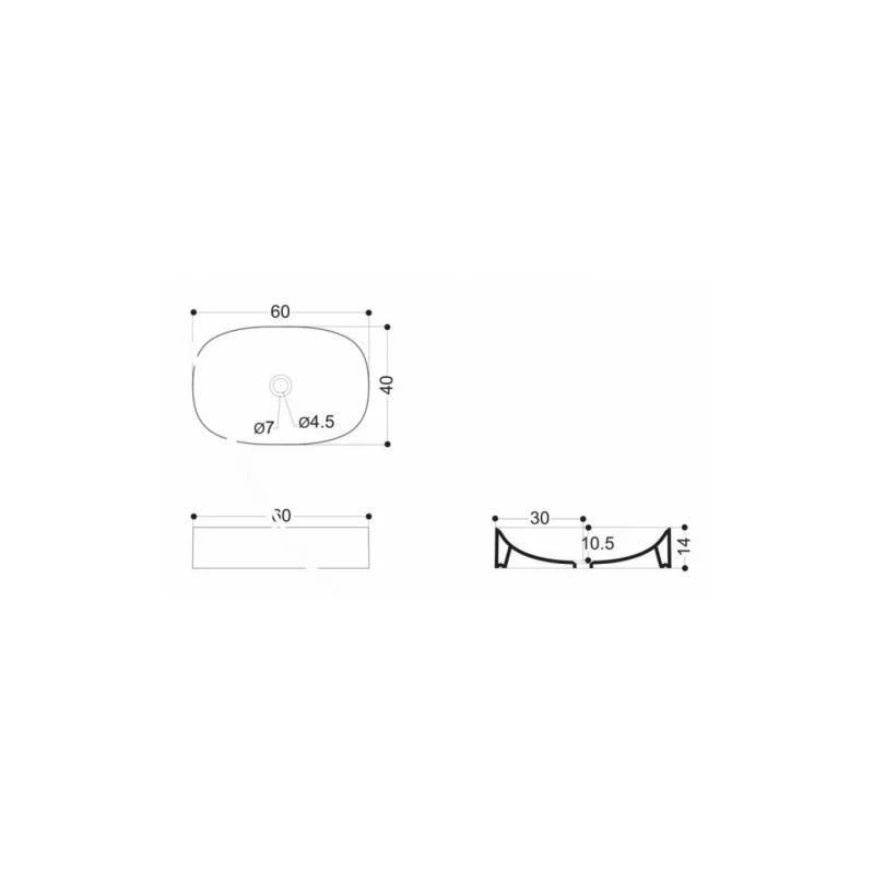 Vasque en céramique WILD Rectangle 60 Blackmat — vue 2