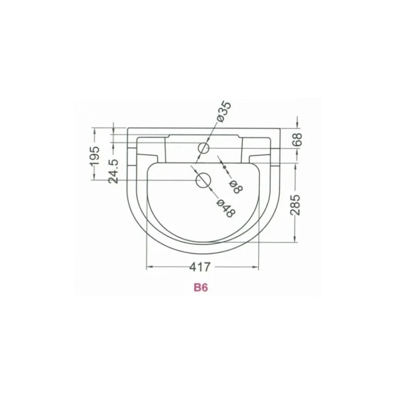 Vasque ronde et demi-colonne edouardien burlington — vue 3