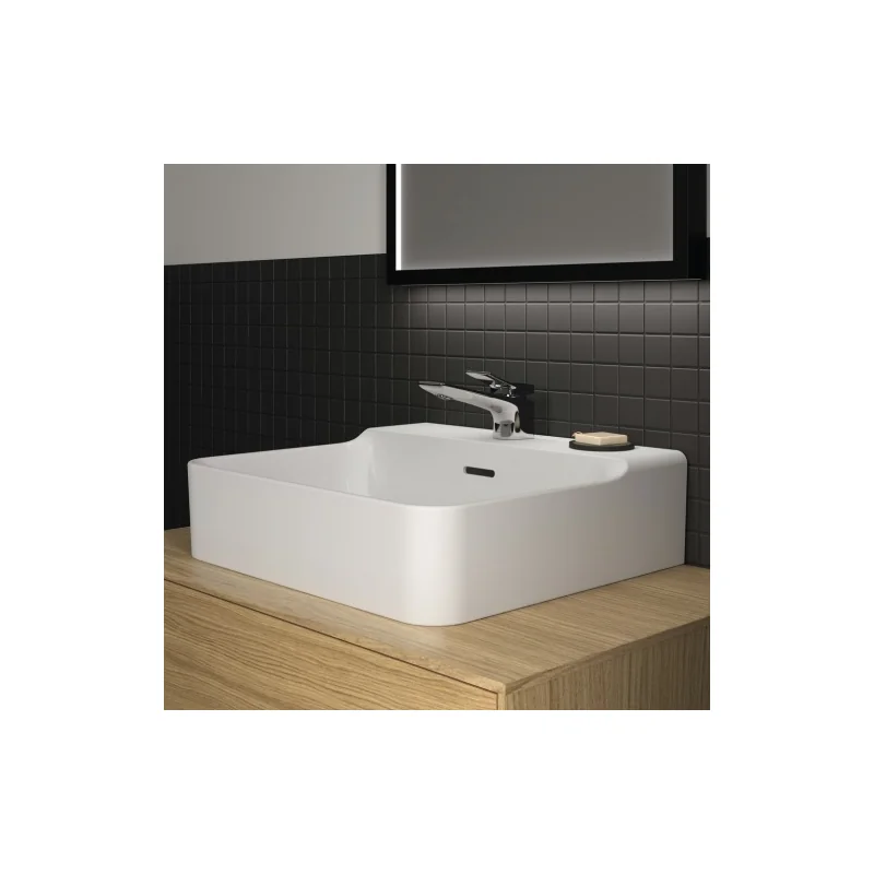 Lavabo en grès fin CONCA rectifié 50x45cm Blanc brillant — vue 3