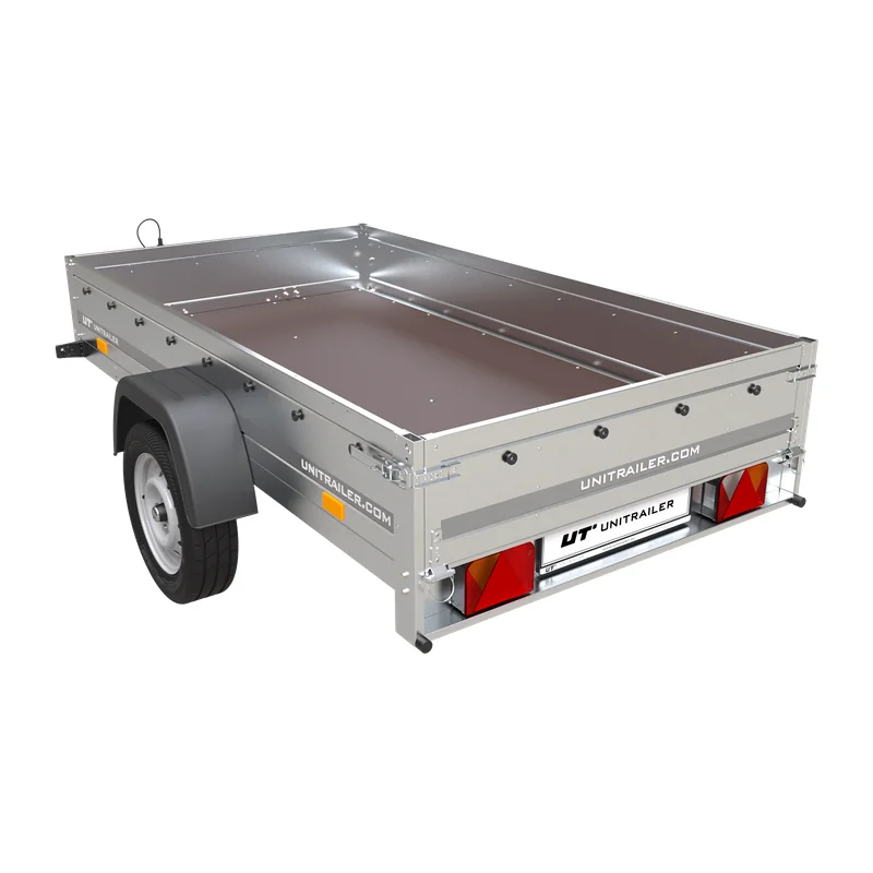 Remorque voiture simple essieu Unitrailer Garden Trailer 230 x 125 cm avec timon fixe 500/750 kg