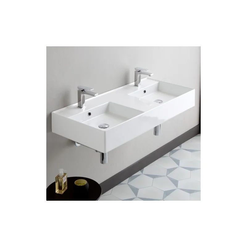 Vasque à poser ou à suspendre TEOREMA 2.0 100 cm - Double vasque