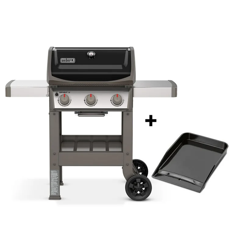 Barbecue gaz Spirit II E-310 Noir + plancha émaillée - Weber