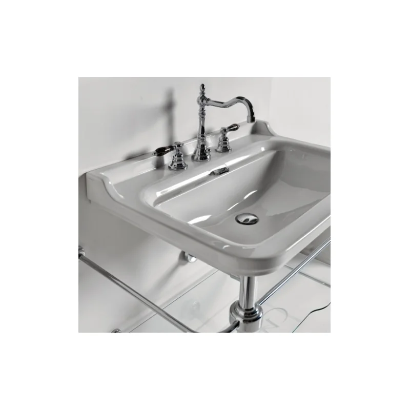 Vasque Rétro céramique WALDORF à suspendre 60 cm - 3 trous — vue 3