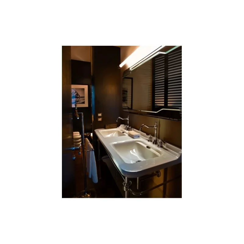 Double-vasque Rétro WALDORF en céramique - 3 trous — vue 3