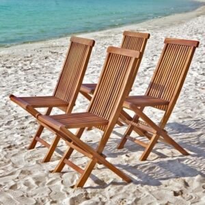Chaise de jardin pliantes en teck