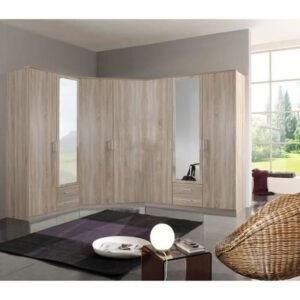 OSAKA Dressing d'angle - Classique - Décor chêne - L 245 cm