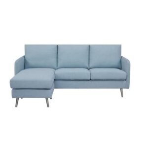TYLER Canapé d'angle - Tissu Bleu clair 