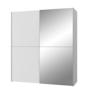 ULOS Armoire 2 portes coulissantes + miroir - Blanc